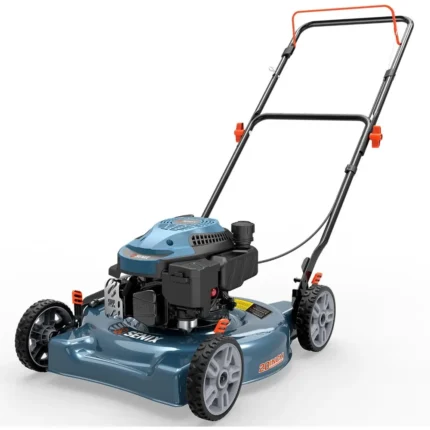 144 cc Gas Lawn Mower, 20 inch 4-Cycle Push Mower, Side Discharge, 5 Position Cutting Height Adjustment, Low Noise & Fuel-Effic