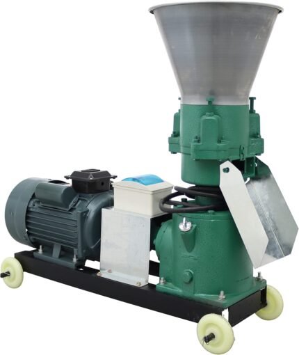 Animal pellet mill with 3 pressure rollers, suitable for farm animals.