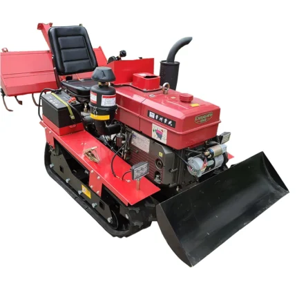 Small agricultural tractor tiller, suitable for tracked agricultural tractors.