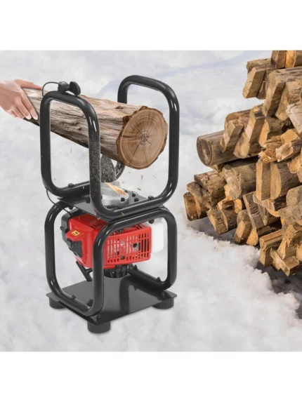 Two-stroke 64cc air-cooled engine automatic wood splitter, conical wood splitter, manual start firewood splitter motor
