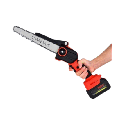 Imported lithium battery electric chainsaw, rechargeable portable chainsaw, outdoor wireless mini logging hand saw for tree cutting and pruning.